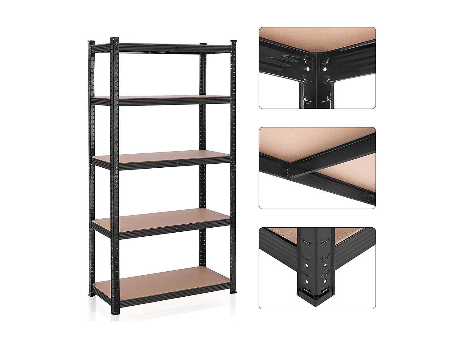 Étagère Industrielle 5 Niveaux modulable en Bureau - L90 x H180 cm