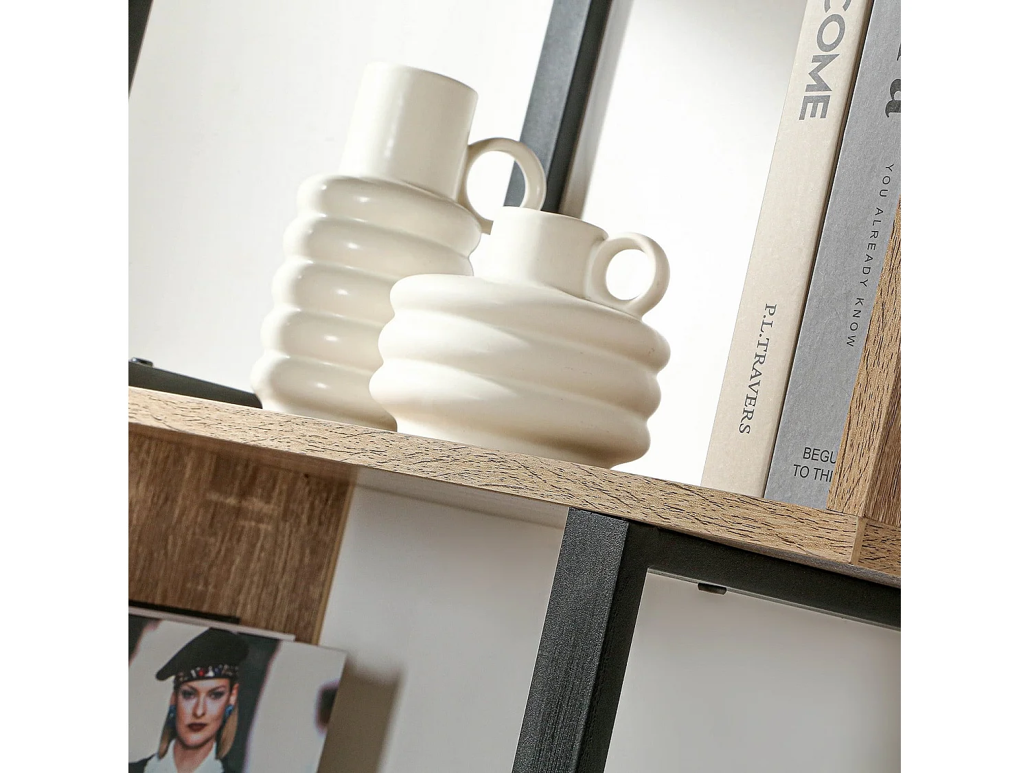 Scaffale 4 livelli decorazione Legno L60 cm