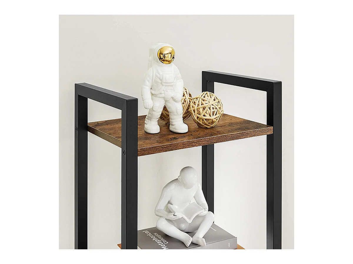 Estantería industrial de metal y madera de 6 niveles - L40 x H187.5 cm