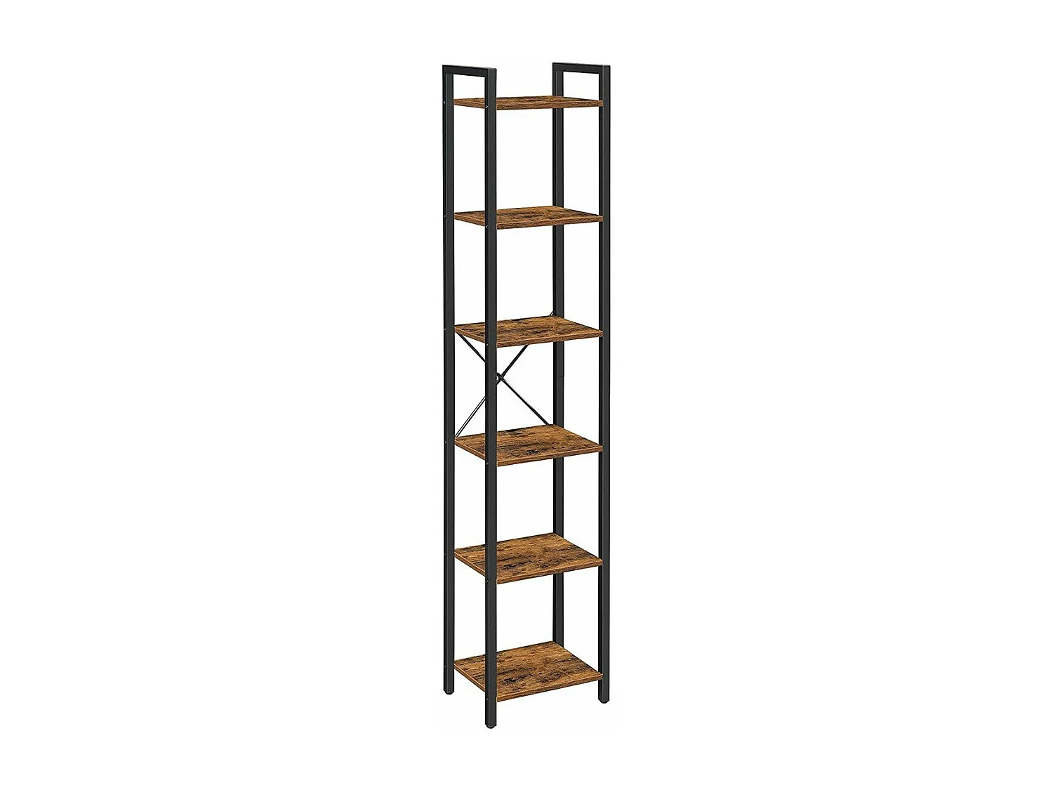 Étagère 6 niveaux industrielle métal et bois - L40 x H187.5 cm