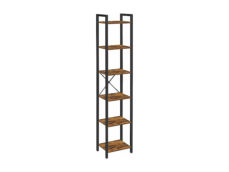 Étagère 6 niveaux industrielle métal et bois - L40 x H187.5 cm