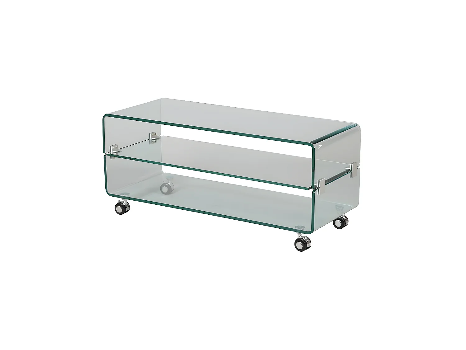 Meuble TV Verre sur roulettes - CLEAN