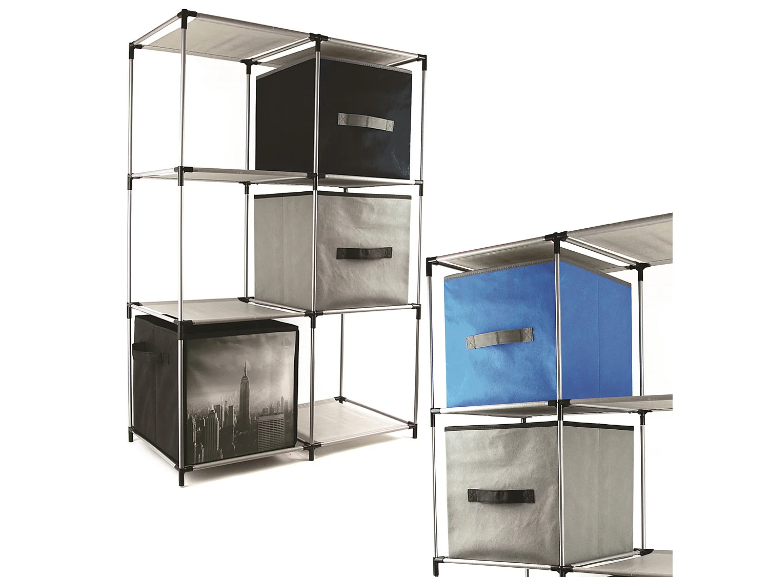 Cube de rangement cartonnée 27L gris