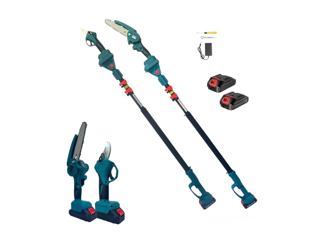 Kit Per Potatura Professionale Mini Motosega + Forbice Cesoia + Asta Telescopica
