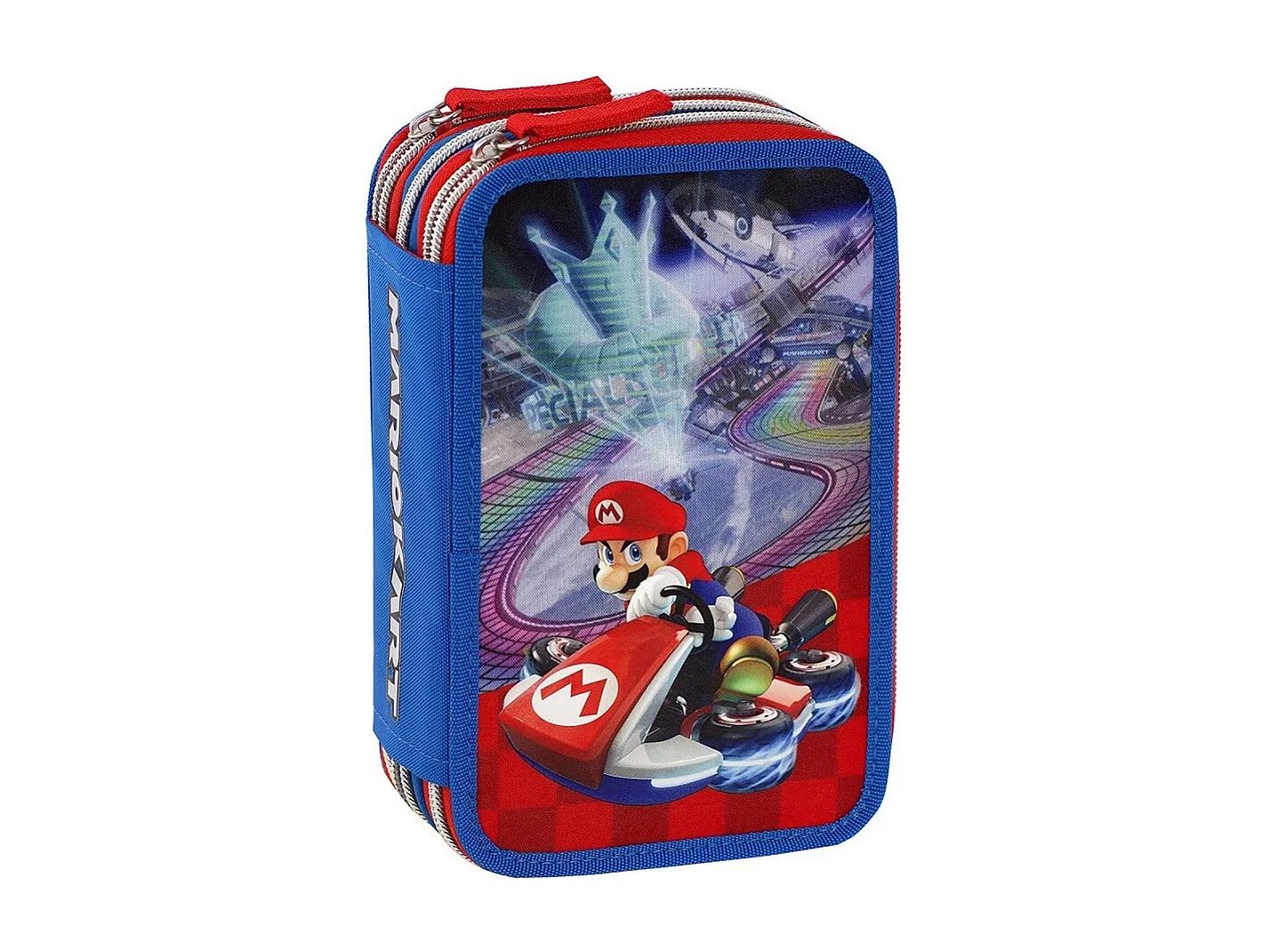 trade shop - mariokart 3-reissverschluss-federtasche löschbarer stift schulset -