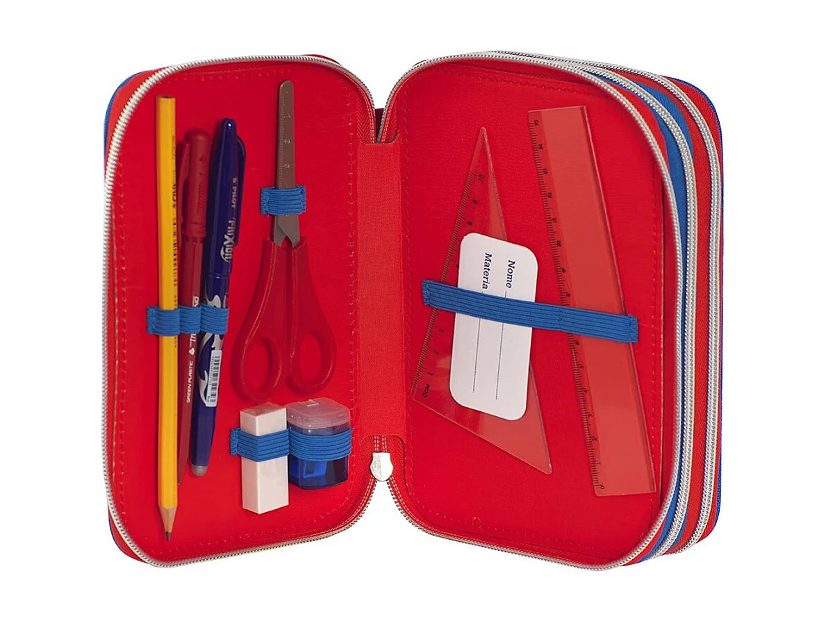 trade shop - mariokart 3-reissverschluss-federtasche löschbarer stift schulset -