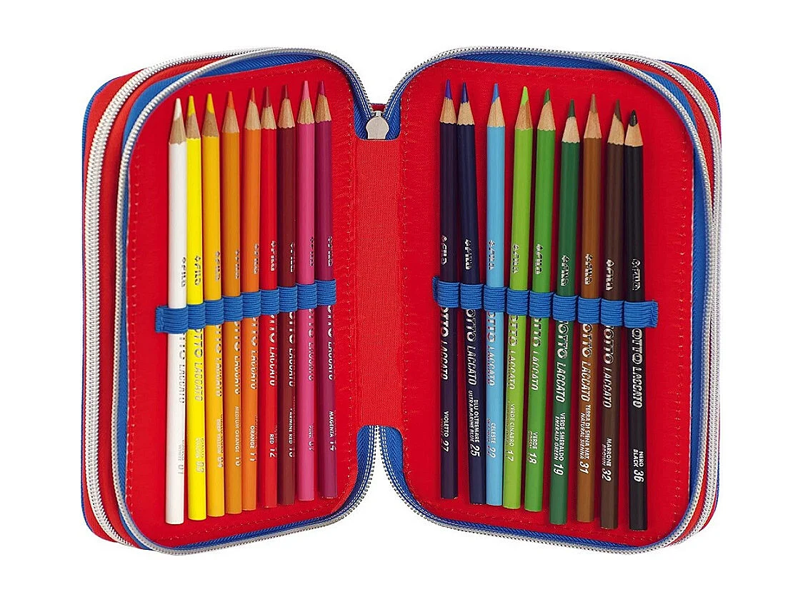 trade shop - mariokart 3-reissverschluss-federtasche löschbarer stift schulset -