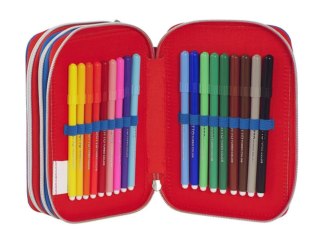 trade shop - mariokart 3-reissverschluss-federtasche löschbarer stift schulset -