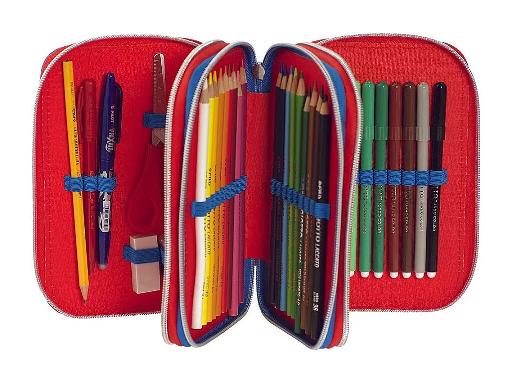 trade shop - mariokart 3-reissverschluss-federtasche löschbarer stift schulset -