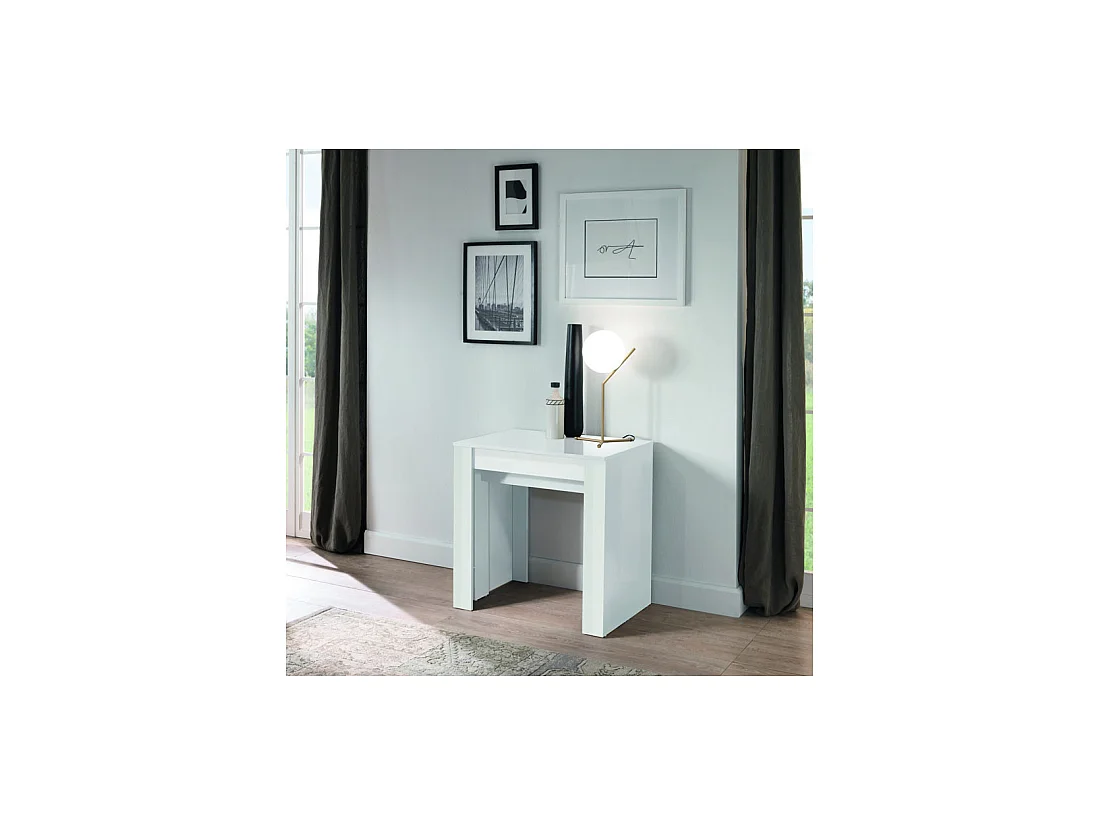 Console Extensible 4 allonges Laqué blanc - TINO