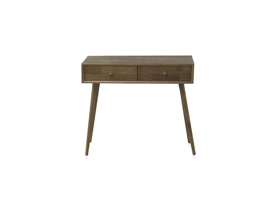 Console 2 tiroirs Bois naturel - LEONARD