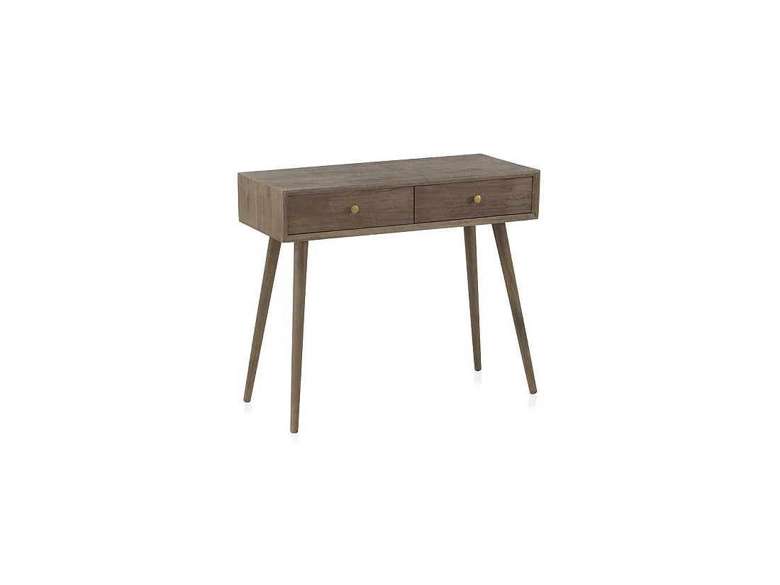 Console 2 tiroirs Bois naturel - LEONARD