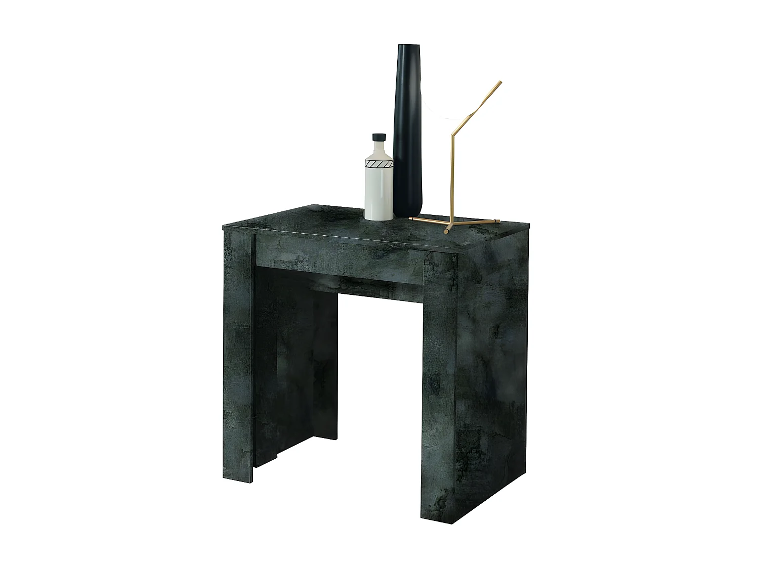 Console Extensible 4 allonges Béton foncé - TINO