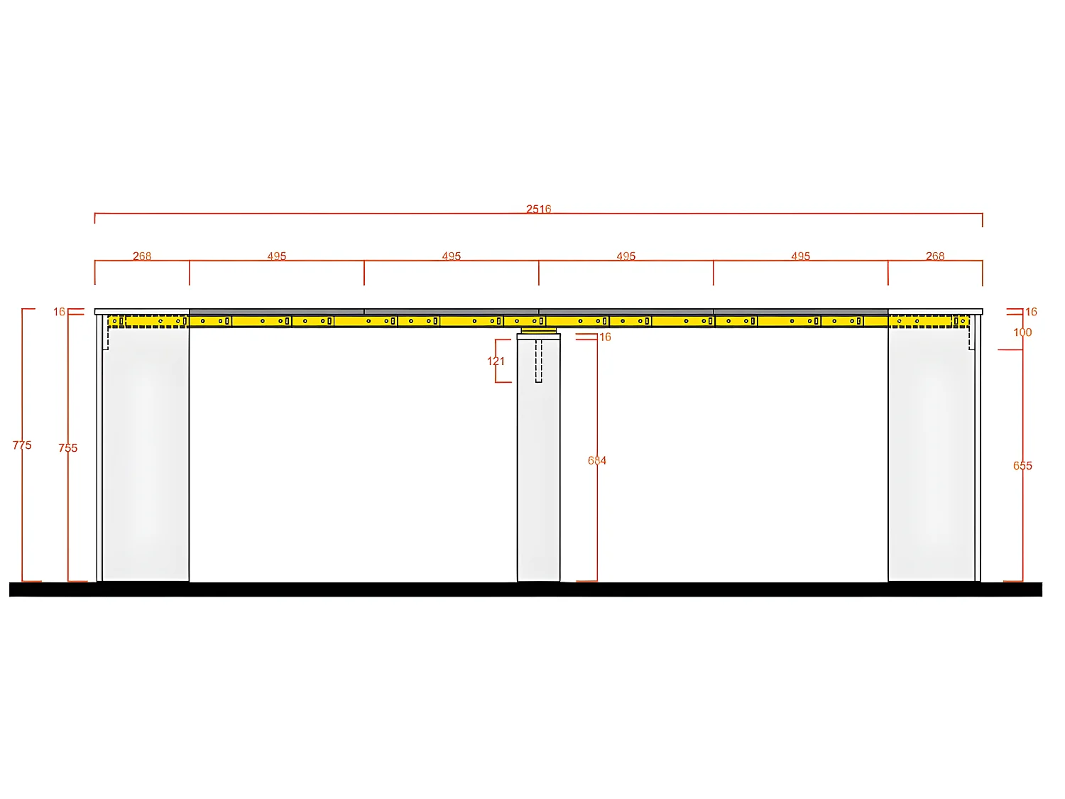 Console Extensible 4 allonges Béton foncé - TINO