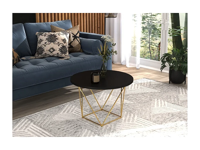 Couchtisch Lian Premium/Metall&Sperrholz/Gold&Schwarz