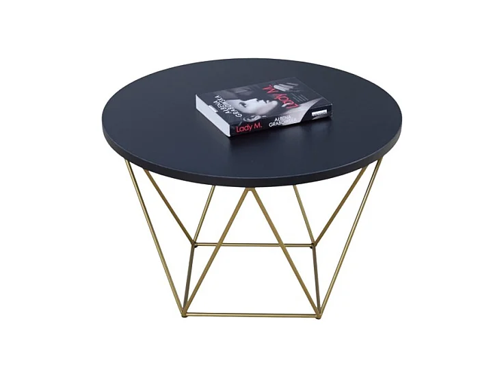 Couchtisch Lian Premium/Metall&Sperrholz/Gold&Schwarz