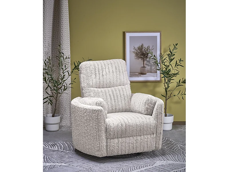 Fauteuil Pegas/fonction relaxation (électrique)/revêtement en tissu/beige