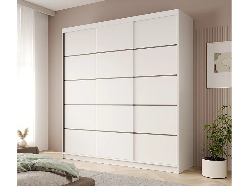Armadio Roberto (200cm)/ante scorrevoli/Bianco