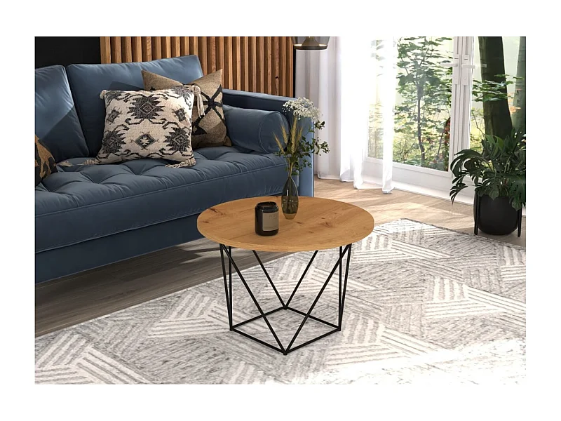 Couchtisch Lian/metall&Sperrholz/Schwarz&Artisan