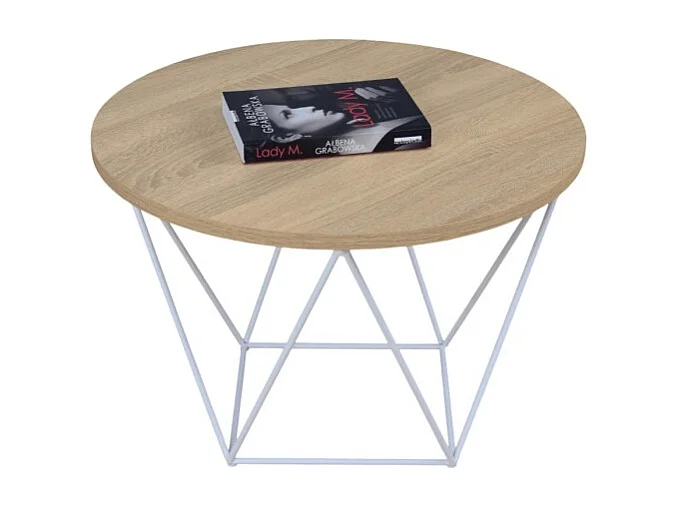 Tavolino da caffè Lian Lux/Metallo e compensato/Bianco&Sonoma