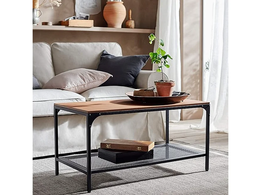 Couchtisch Lex/Laminatplatte&Metall/Eichebraun