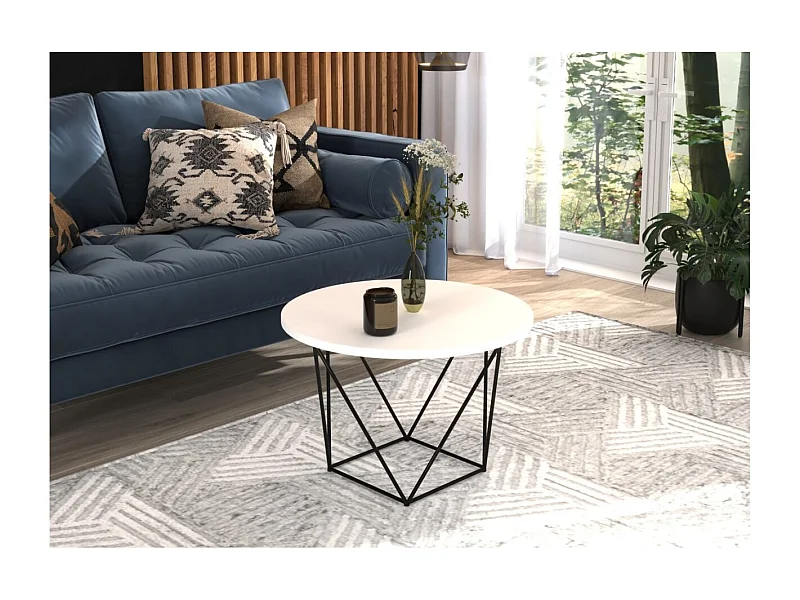 Couchtisch Lian/metall&Sperrholz/Schwarz&Weiss