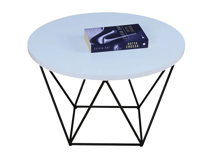 Tavolino da caffè Lian/metallo e compensato/nero&bianco