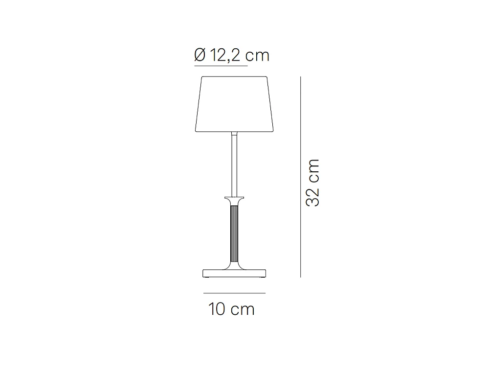 Lampe de table rechargeable à LED Poldina Classic Zafferano avec variateur tactile - Design élégant sans fil, blanche