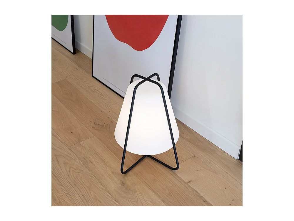 Lampe LED Tipi Zafferano Rechargeable - Tactile, Intérieur et Extérieur IP65, Design Moderne Sans Fil Blanc