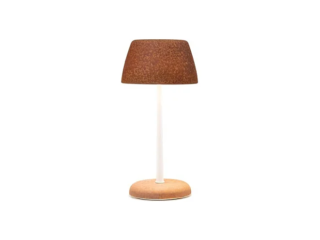 Trilli Wi-Fi Smart Lampe in Safran - wiederaufladbare LED, Touch, Wi-Fi-App, weiß und rostfarben dekorierte Keramik