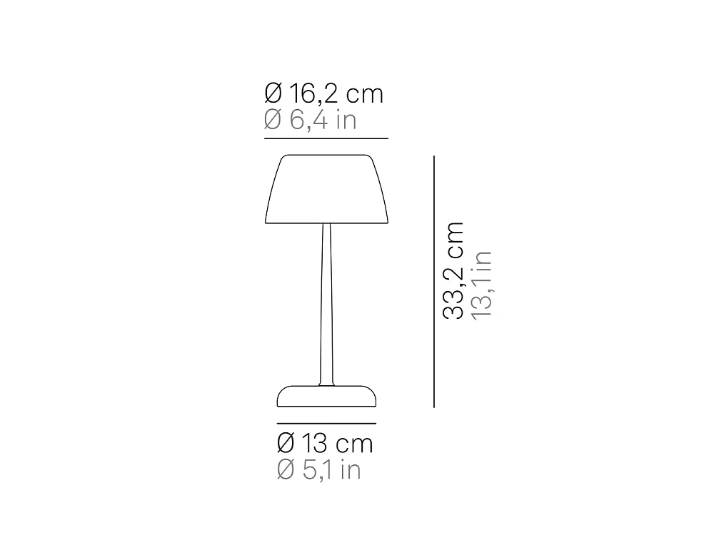 Slimme lamp Trilli Wi-Fi Zafferano - Oplaadbare LED, Touch, Wi-Fi-app, Wit en roestkleurig keramiek