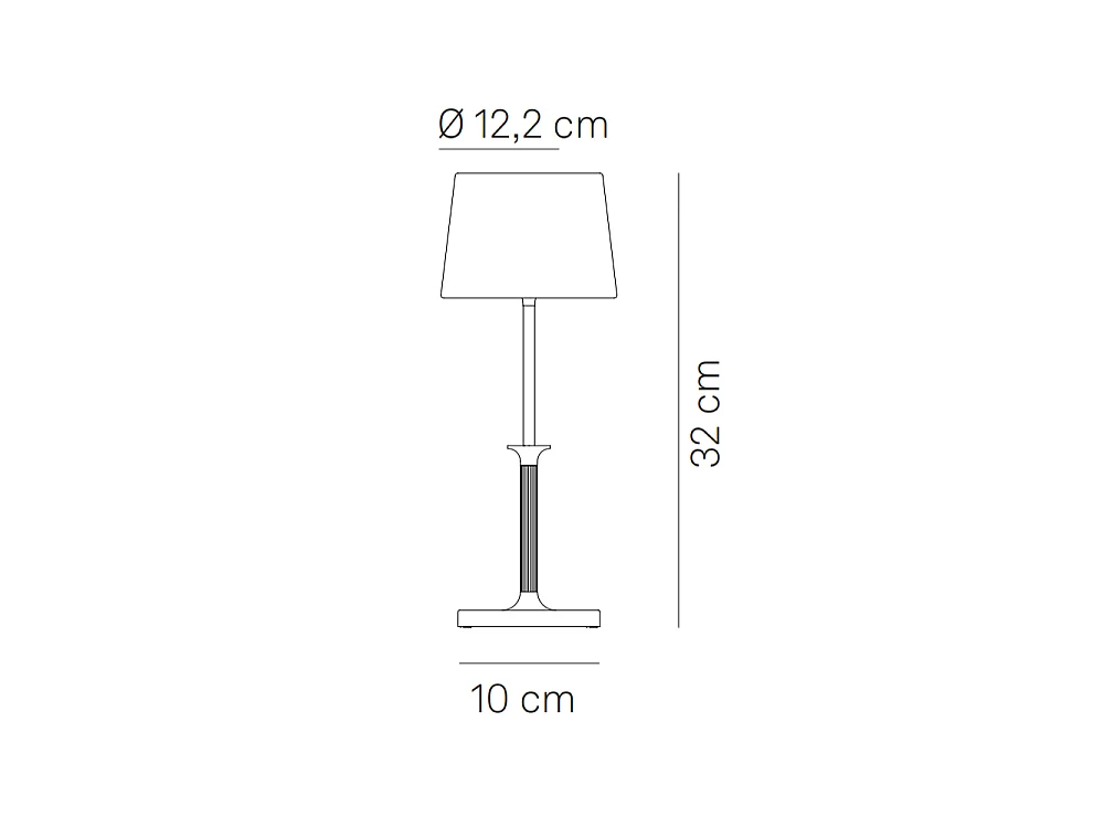 Poldina Classic Zafferano LED-Touch-Dimmer, wiederaufladbare Tischlampe - elegantes kabelloses Design, Gold