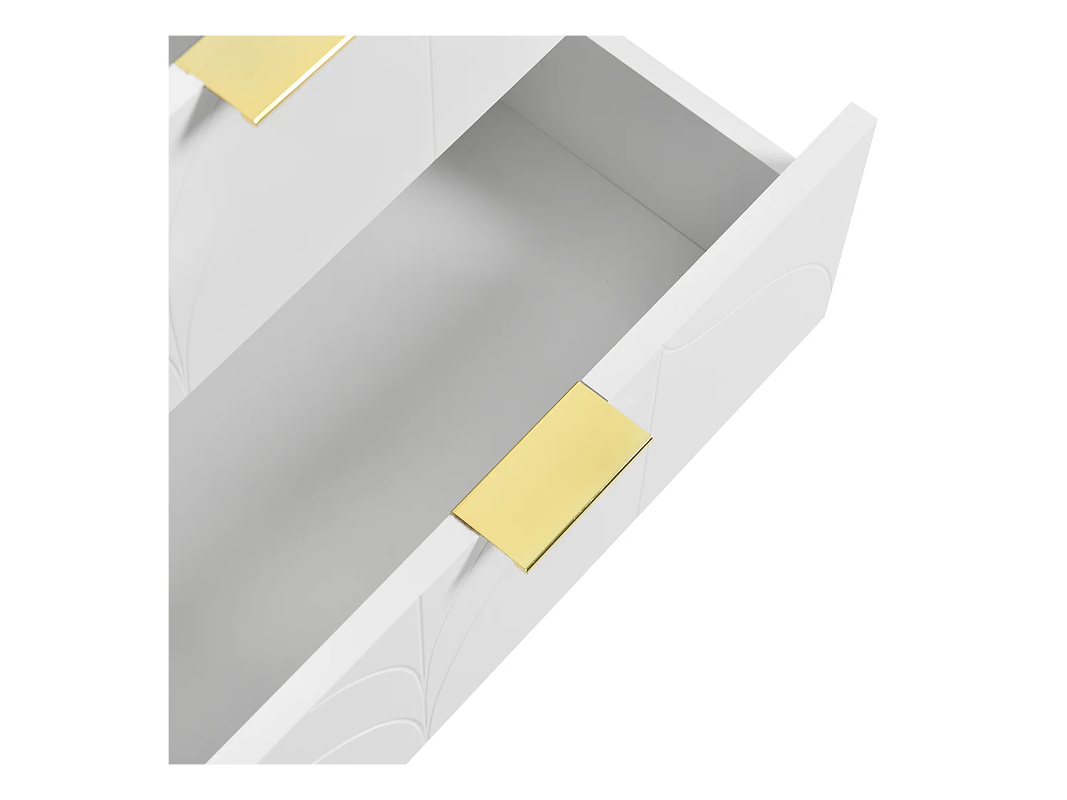 Table de chevet moderne avec pieds et boutons plaqués or,motif floral,50L*40P*54H cm,blanc