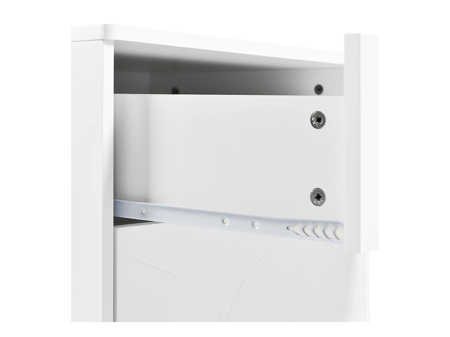 Table de chevet moderne avec pieds et boutons plaqués or,motif floral,50L*40P*54H cm,blanc