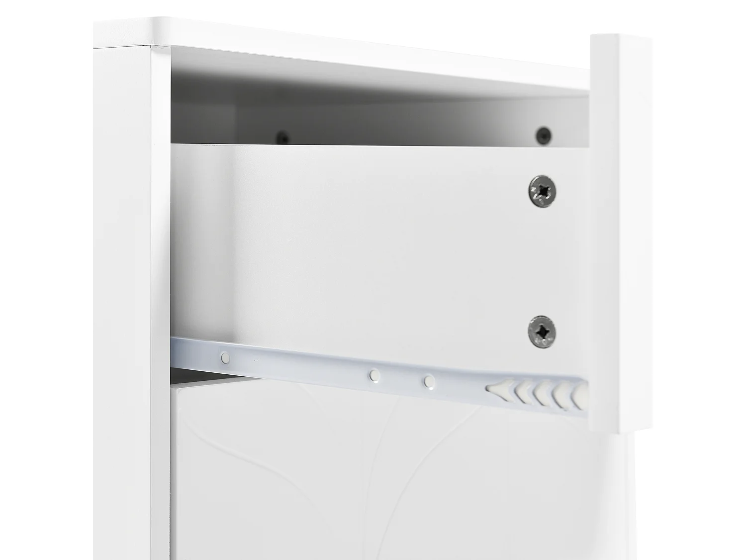 Table de chevet moderne avec pieds et boutons plaqués or,motif floral,50L*40P*54H cm,blanc