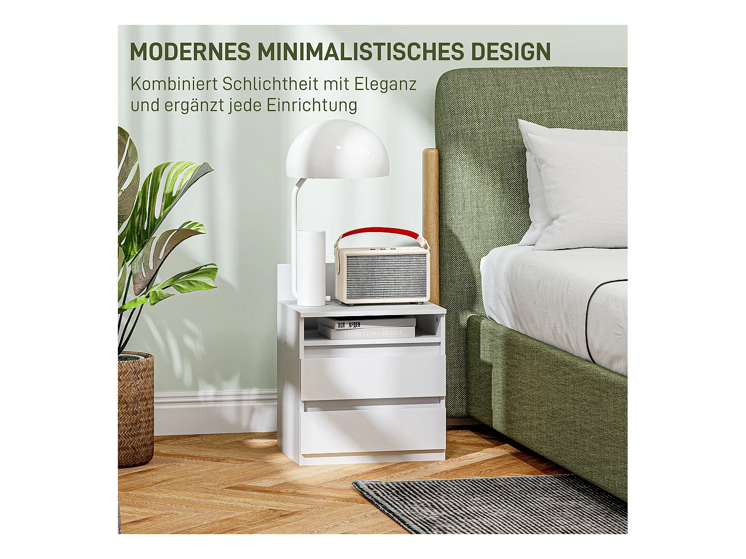 Ensemble de 2 tables de chevet avec 2 tiroirs,avec étagère,table de chevet pour chambre