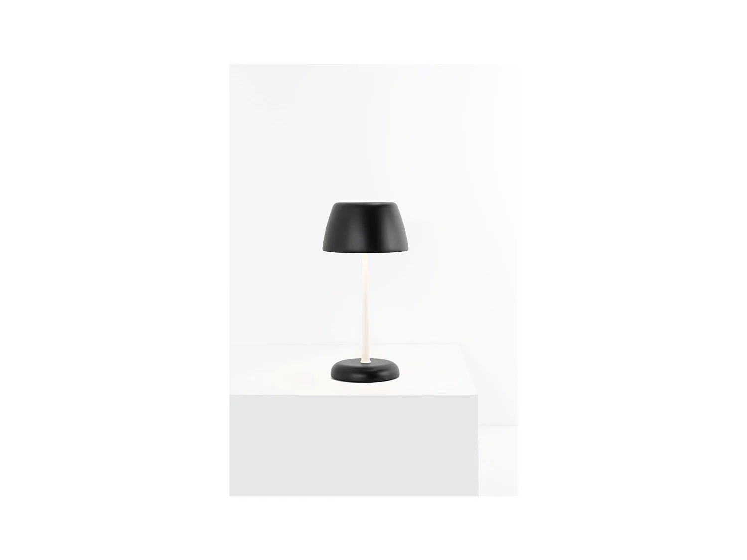 Lampe connectée Trilli Wi-Fi Zafferano - LED rechargeable, tactile, application Wi-Fi, céramique décorée blanche et noire