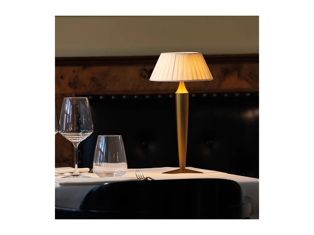 Lampe de table rechargeable tactile à LED Flaminia Zafferano - Design classique sans fil, dorée