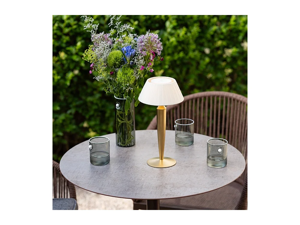 Lampe de table rechargeable tactile à LED Flaminia Zafferano - Design classique sans fil, dorée