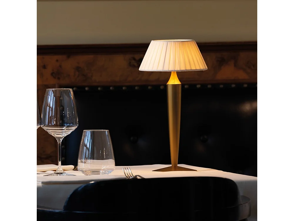 Lampe de table rechargeable tactile à LED Flaminia Zafferano - Design classique sans fil, dorée