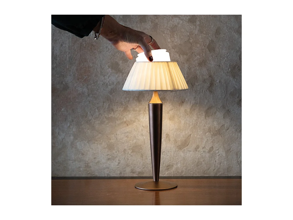 Flaminia Zafferano Led Touch oplaadbare tafellamp - Klassiek design draadloos brons