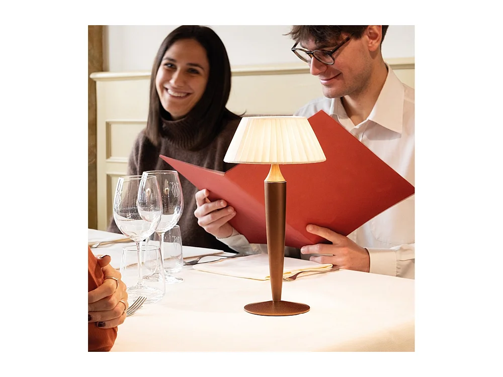 Flaminia Zafferano Led Touch oplaadbare tafellamp - Klassiek design draadloos brons