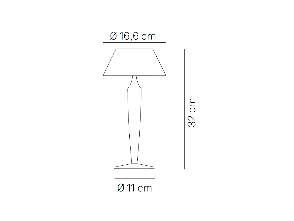 Flaminia Zafferano Lâmpada de Mesa Recarregável Led Touch - Design Clássico Sem Fio Bronze