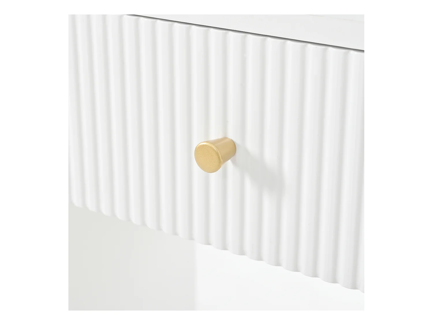 Verlichte kaptafel met spiegel en kruk - Kaptafel met lades en open plank