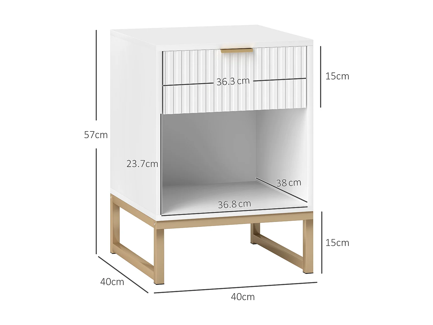 Nachttisch mit Schubladen, mit Stauraum, Nachttisch für Schlafzimmer, Wohnzimmer