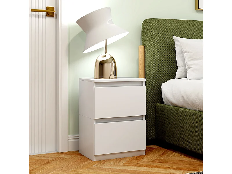 Nachttisch mit 2 Schubladen, Nachttisch mit Stauraum, Nachttisch