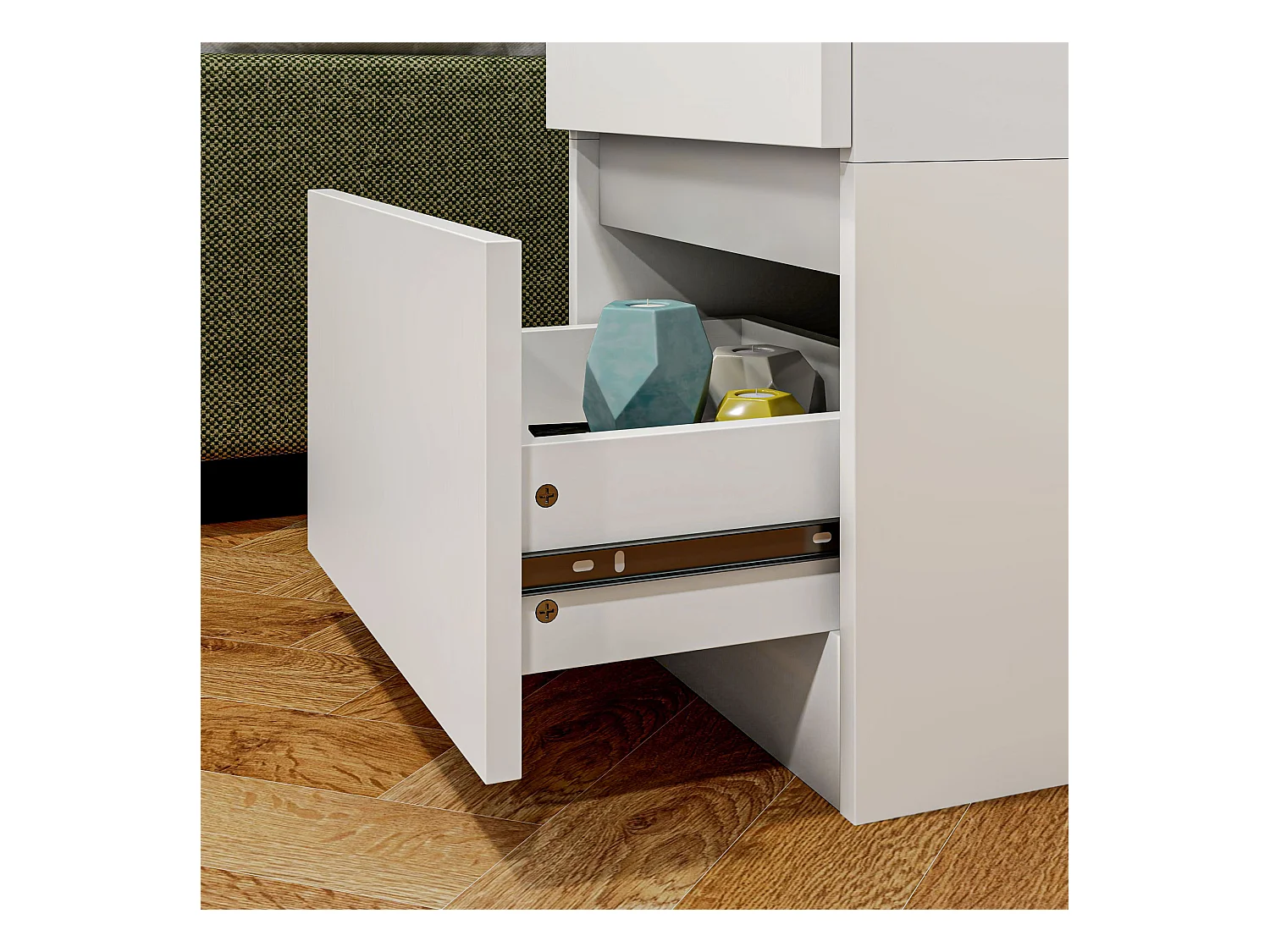 Nachttisch mit 2 Schubladen, Nachttisch mit Stauraum, Nachttisch