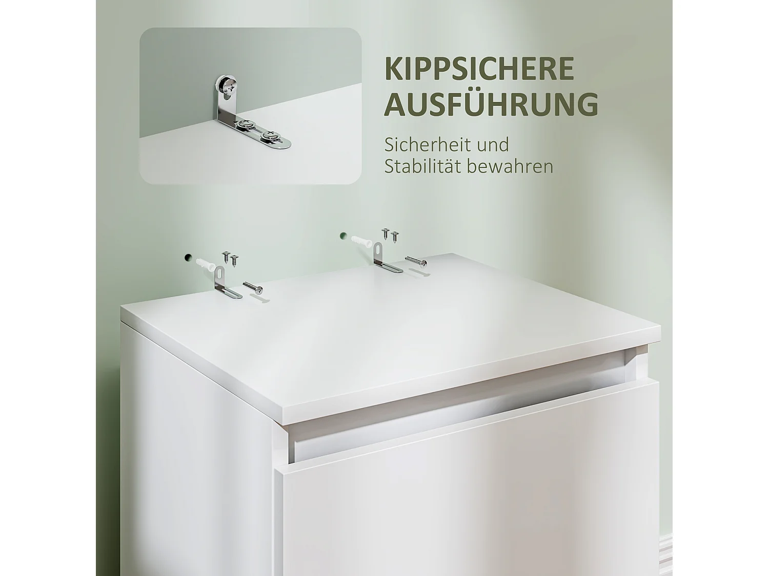 Nachttisch mit 2 Schubladen, Nachttisch mit Stauraum, Nachttisch