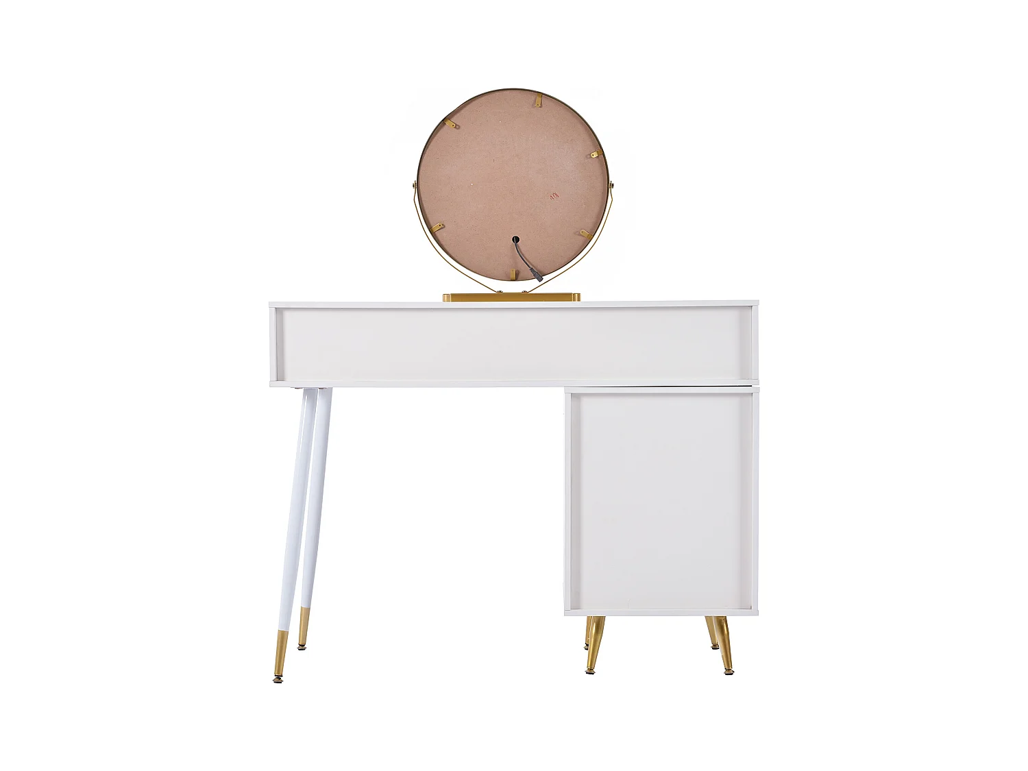 Coiffeuse avec éclairage LED et miroir,avec armoire latérale réglable