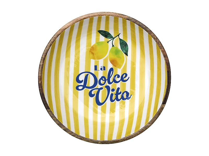 Saladier Manguier Dolce Vita Jaune D33cm Jaune, Blanc